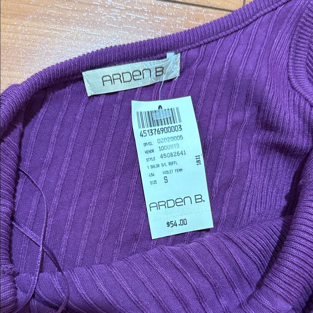 Arden B Elegant Pink/Purple One Shoulder Dress - Picture 3 of 3